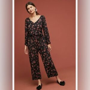 Velvet by Graham &‎ Spencer Black Floral Jumpsuit